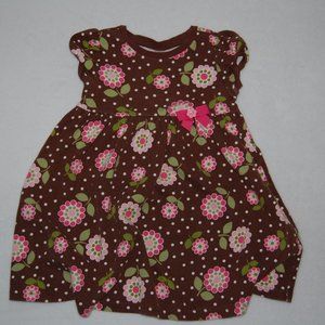 Gymboree Girls Size 4, Brown Flower Dress, 100% Cotton